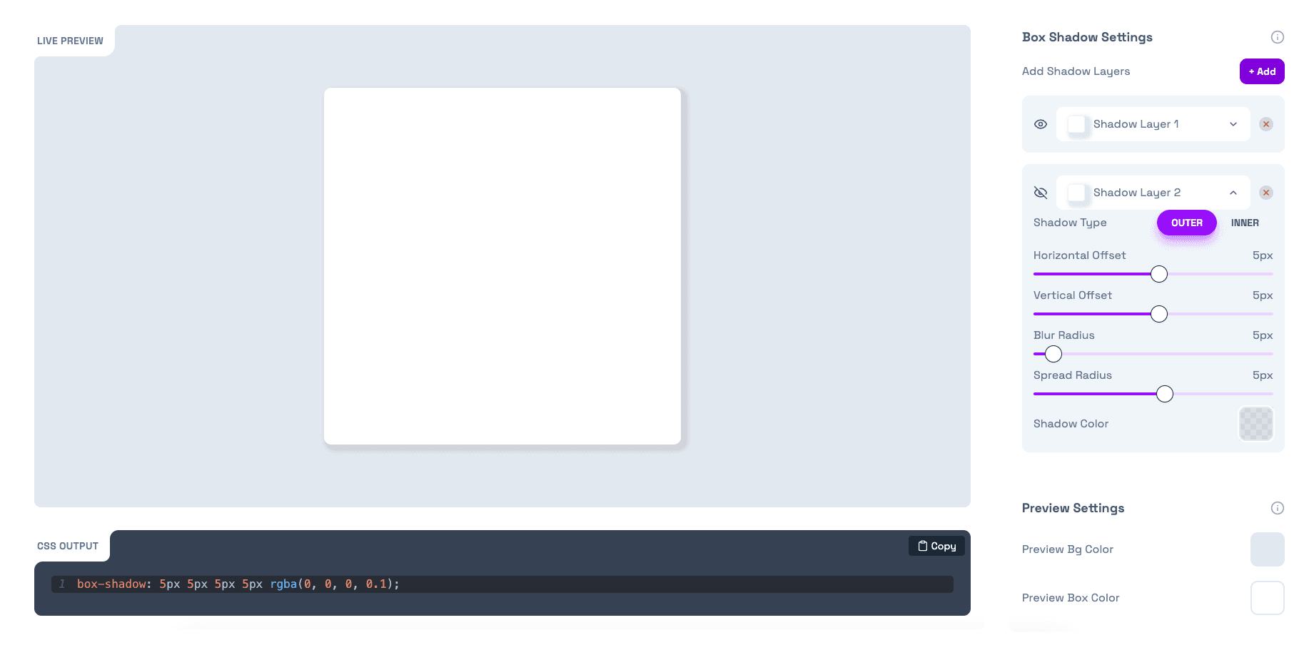 Box Shadow Generator