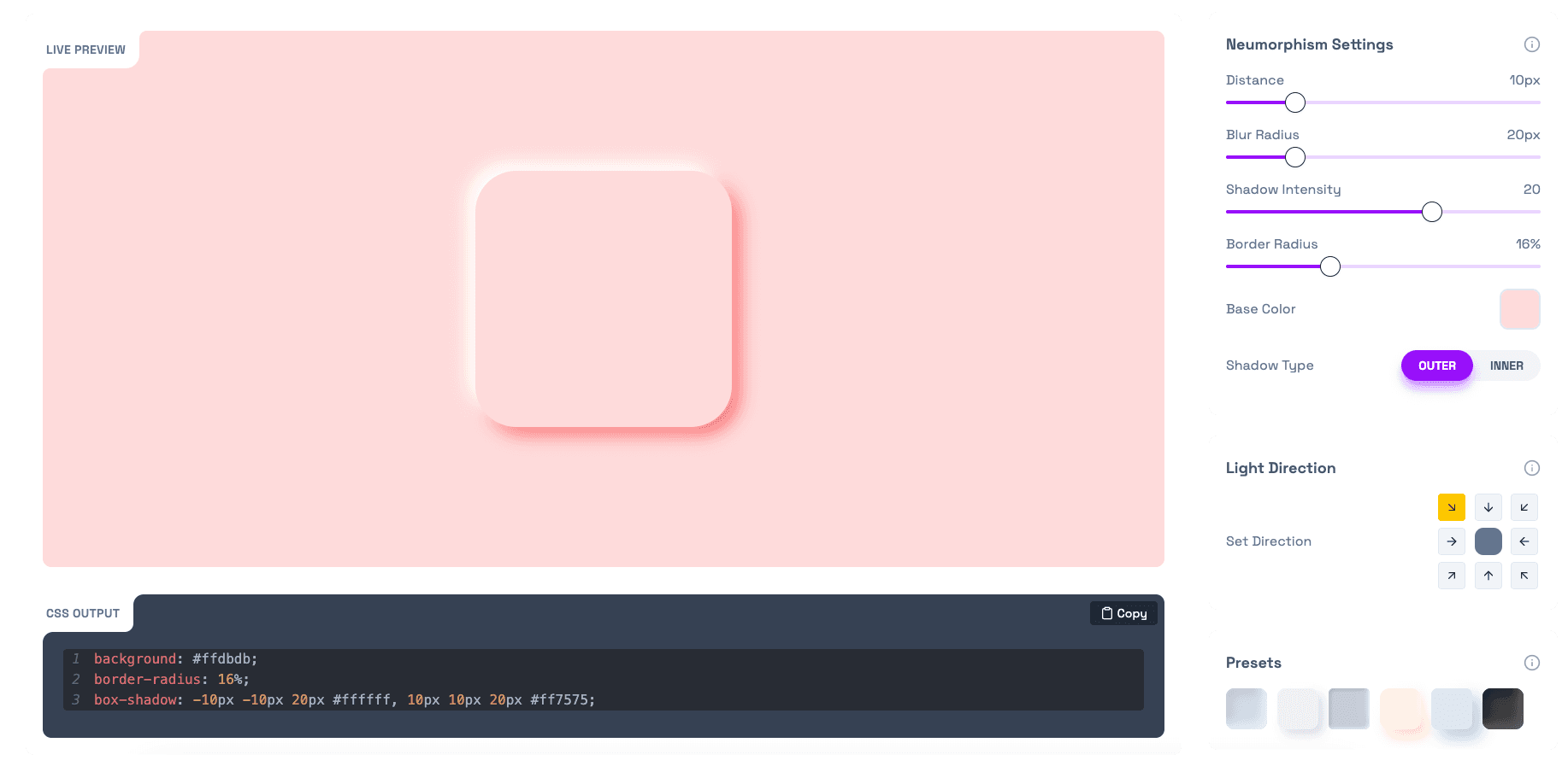 Neumorphism Generator