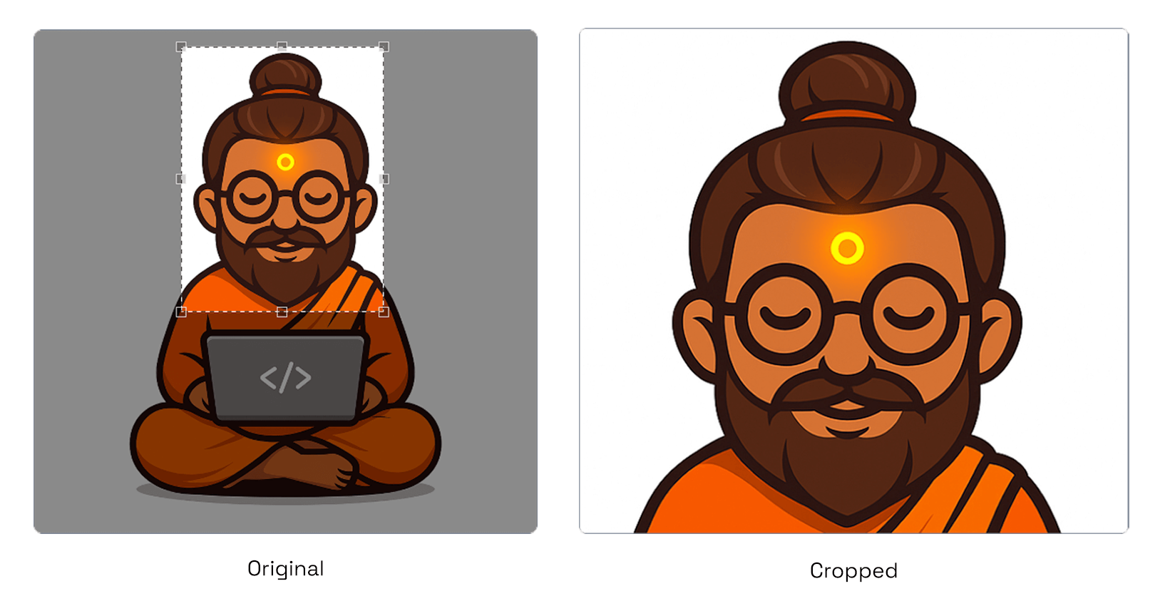 Example showing cropping process using FrontendBaba Image Cropper Tool